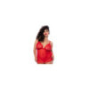 Nuisette courte grande taille rouge et string 